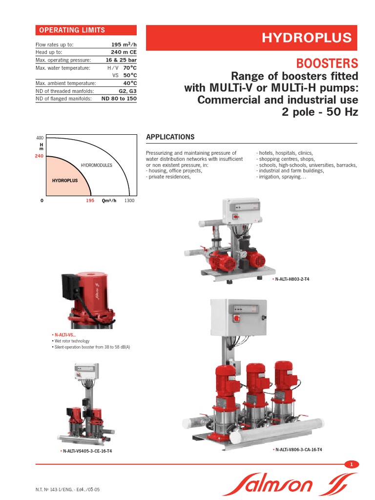 HYDROPLUS ENG 50Hz PDF | PDF | Switch | Mains Electricity