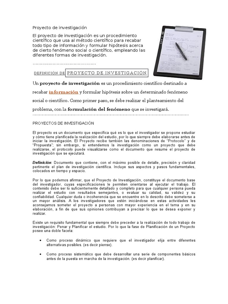 Guía para Elaborar un Proyecto de Investigación | PDF | Método ...