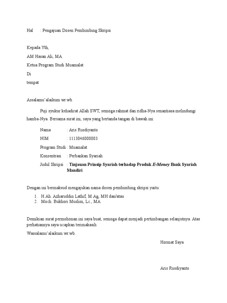 √ Contoh Email Ke Dosen Pembimbing