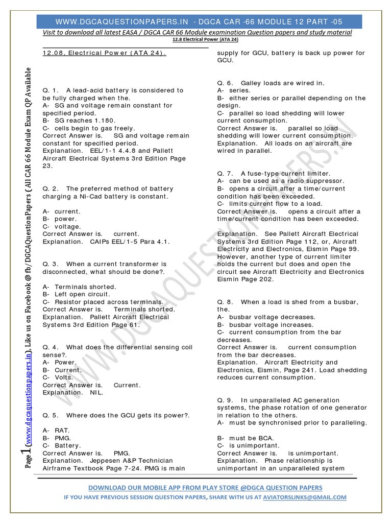 Dgca Module 12 Part 05 | PDF | Electric Generator | Battery (Electricity)
