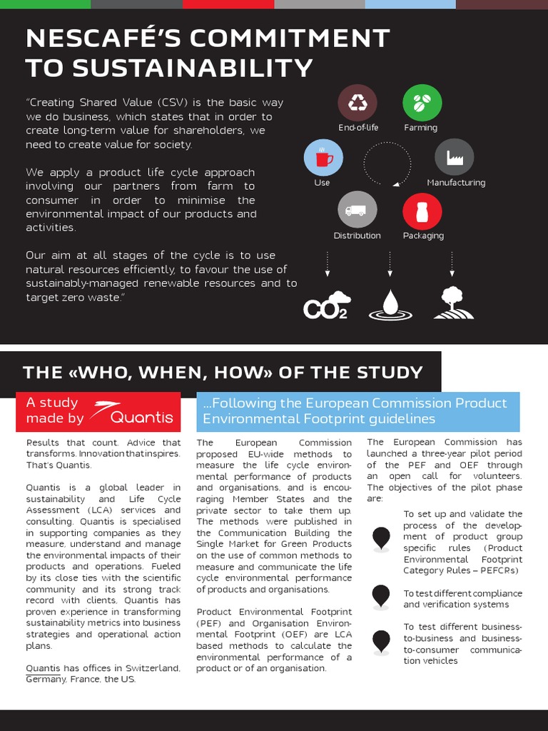 Quantis Nescafe LCATool PDF Life Cycle Assessment Natural Environment