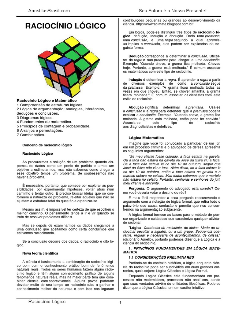 Raciocínio Lógico PDF | PDF | Argumento | Lógica