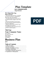 Business Plan Template