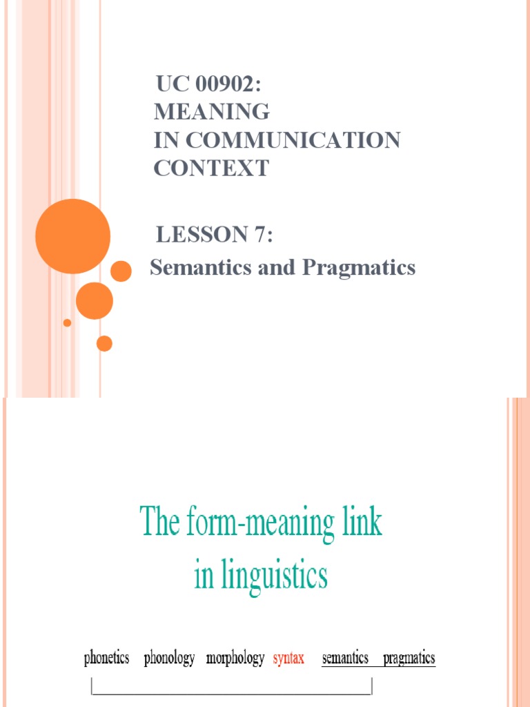 Semantics and Pragmatics Explained | PDF