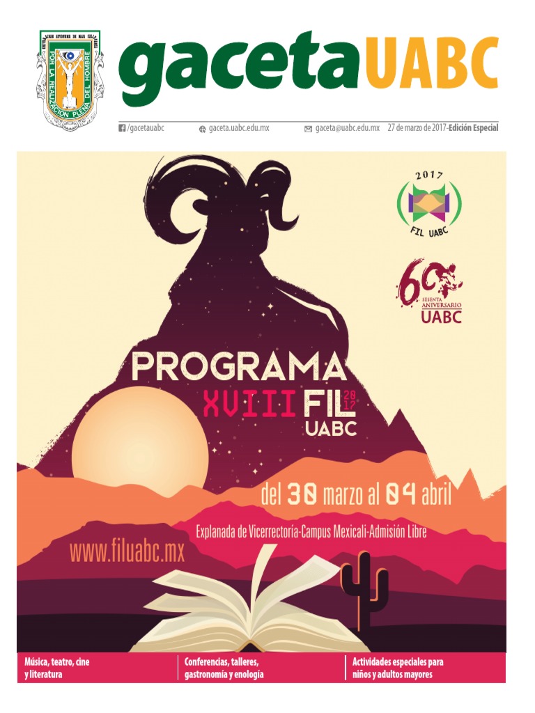 Programa FIL UABC 2017 M xico Ficci n Y Literatura