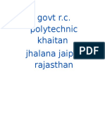 Govt R.C. Polytechnic Khaitan Jhalana Jaipur Rajasthan