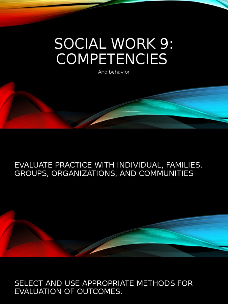 Social Work Competencies and Evaluation | PDF