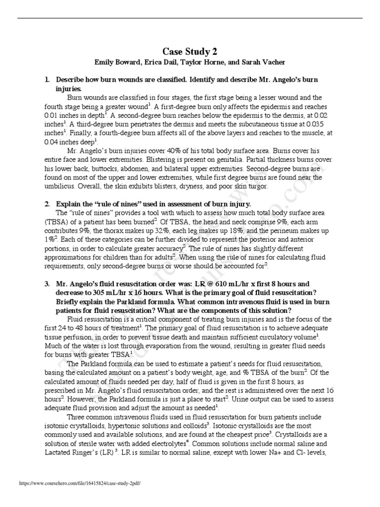 Burn Case Study PDF Burn Medicine