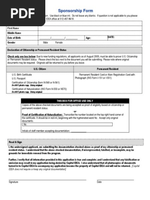Sponsorship Form HS