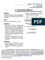 Specific Gravity-Pycnometer Method: Lubrizol Test Procedure