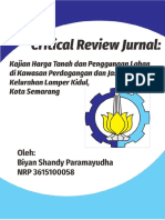 Critical Review: Kajian Harga Tanah Dan Penggunaan Lahan Di Kawasan Perdagangan Dan Jasa Kelurahan Lamper Kidul, Kota Semarang