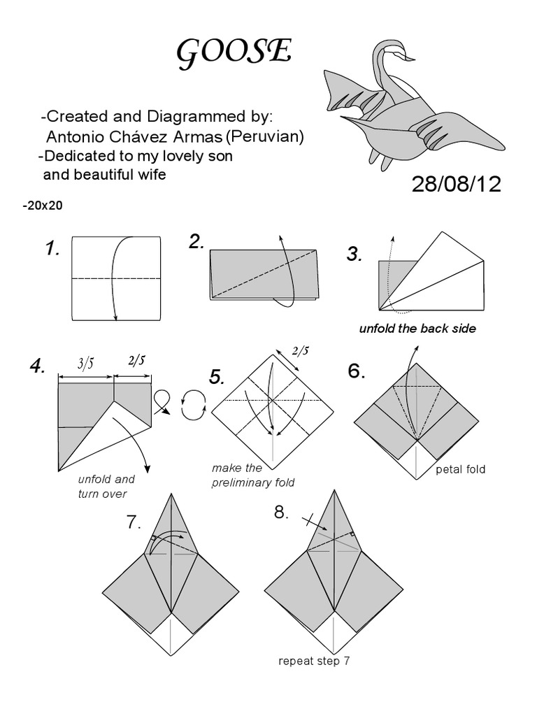 Step-by-Step Goose Origami Guide | PDF