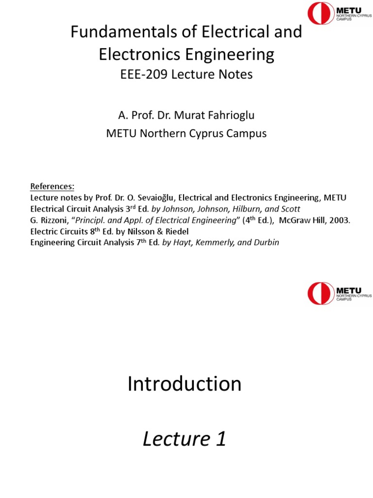 EEE 209 Presentation 1 Introduction | Electrical Engineering | Electronics