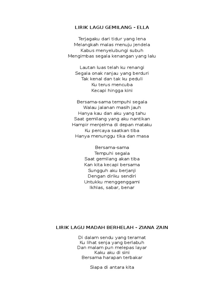 Lirik Lagu Nyanyian Solo Pdf