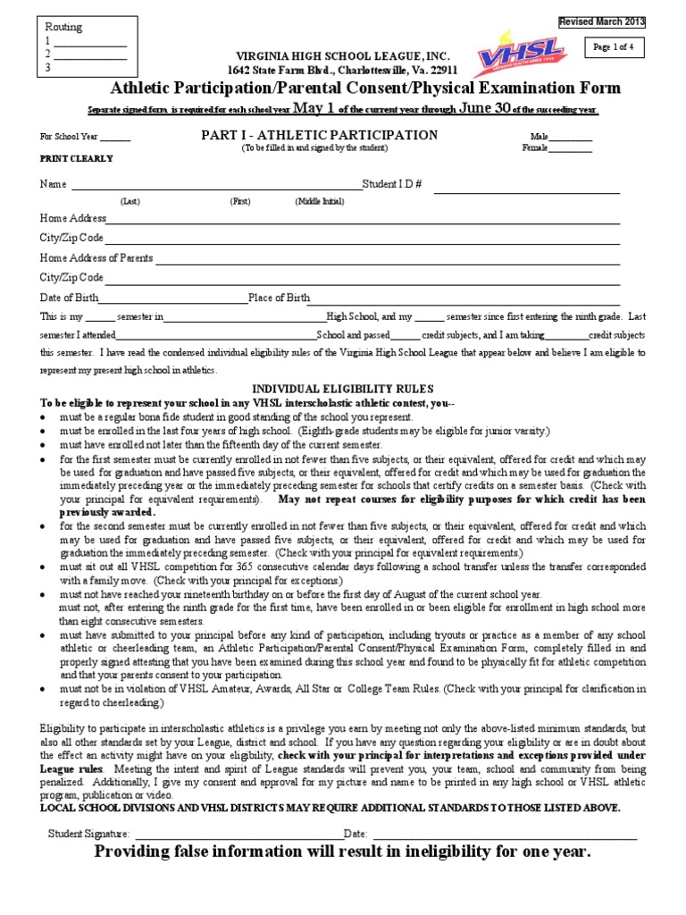 Physical form physician physical examination
