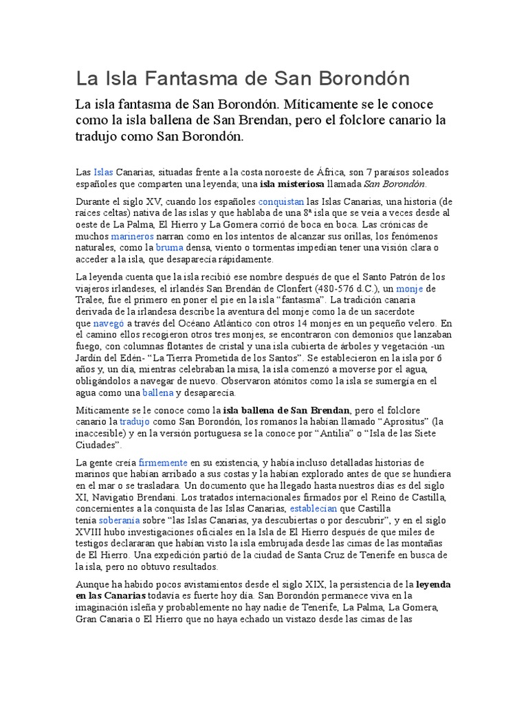 La Isla Fantasma de San Borondón | PDF | Islas Canarias