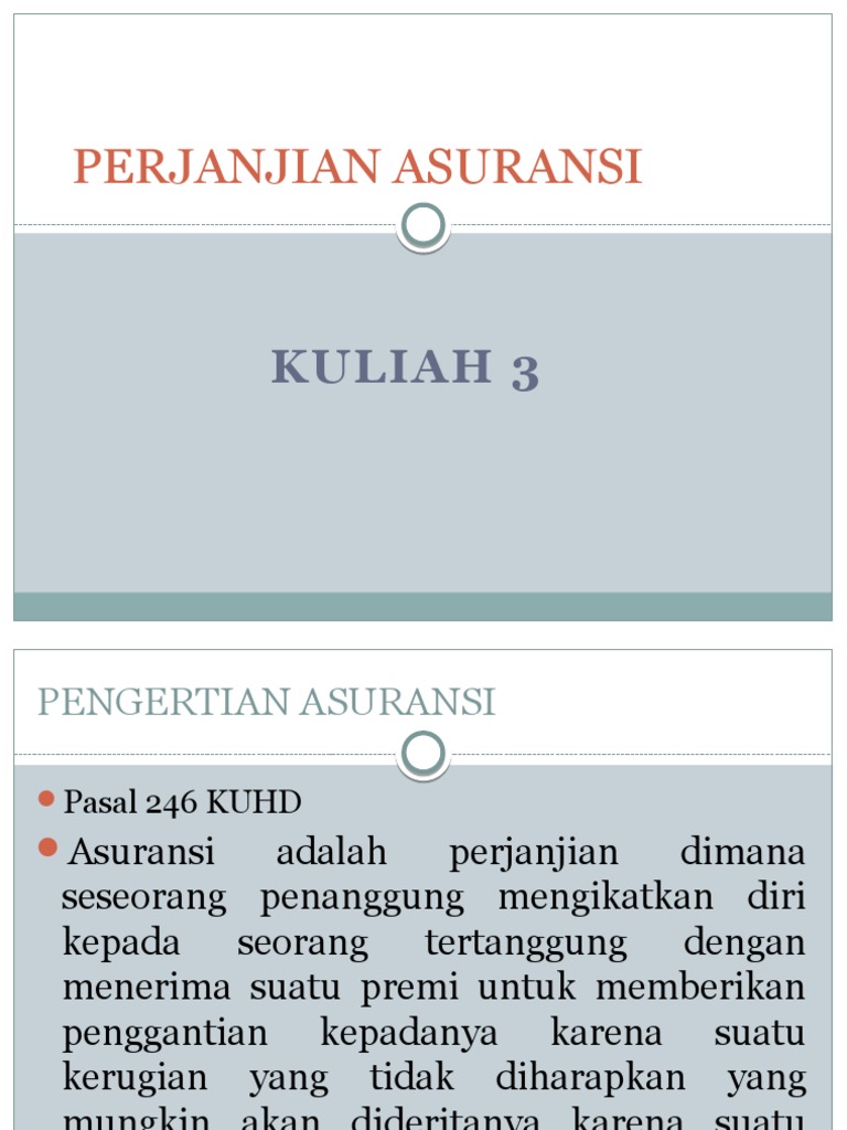 Pengertian Asuransi Menurut Uu No 40 Tahun 2014 Tentang