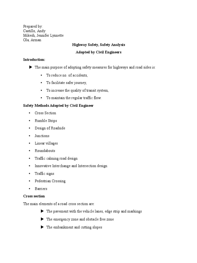 Highway Safety, Safety Analysis | PDF | Traffic | Road