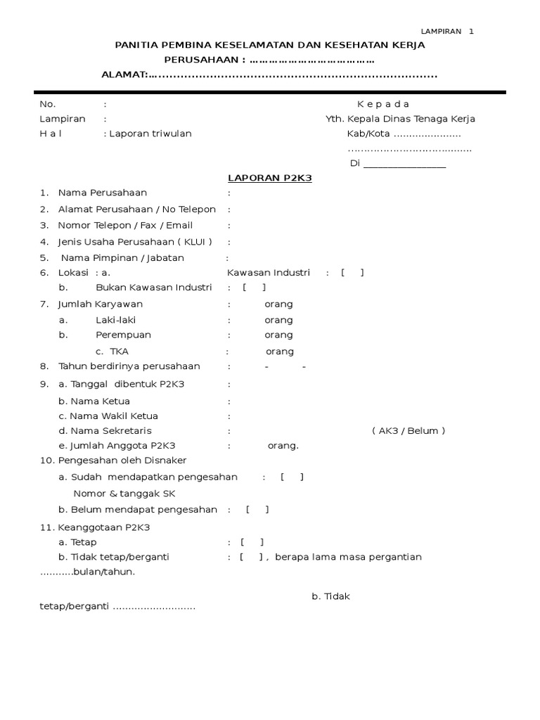 Form Laporan P2k3