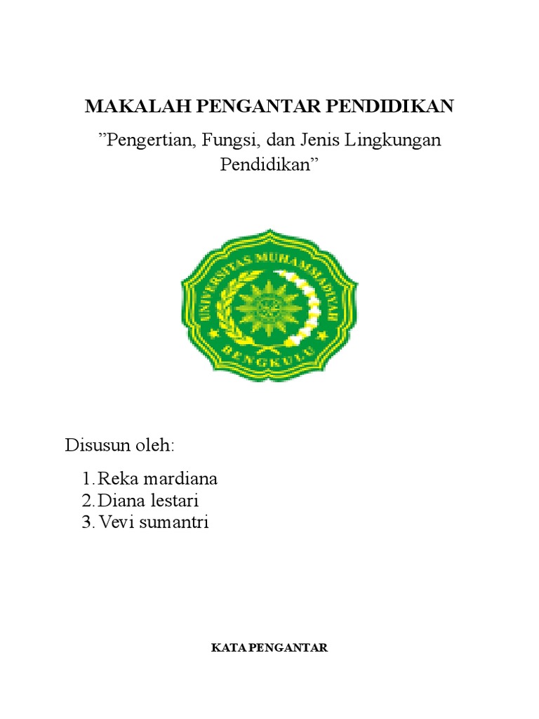 Contoh Makalah Lingkungan Pendidikan