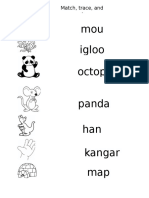 Mou Igloo Octopu Panda Han D Kangar Oo Map: Match, Trace, and Color