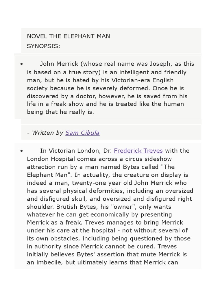 elephant man essay