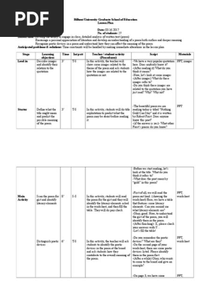 Nothing gold can stay lesson plan