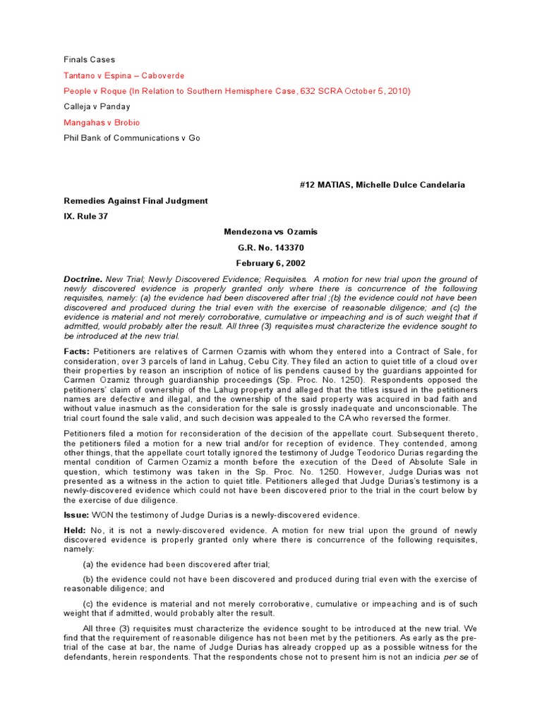 Final Judgment Remedies in Legal Cases | PDF | Lawsuit | Annulment