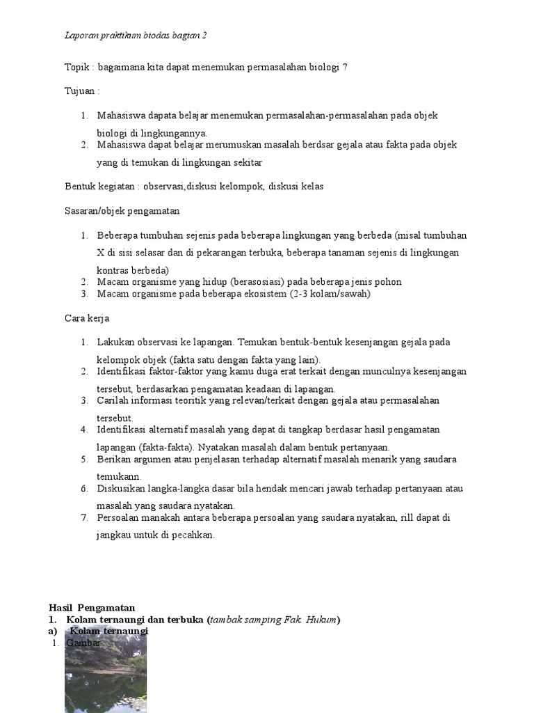 Laporan Praktikum Biologi Dasar 2