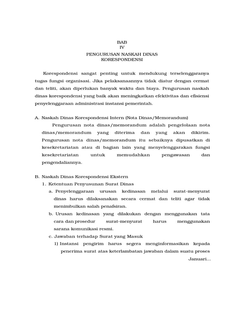 63 Contoh Naskah Dinas Korespondensi Intern