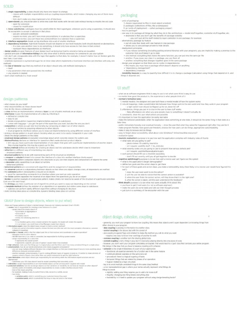Exam 2 Cheat Sheet | PDF | Method (Computer Programming) | Class ...