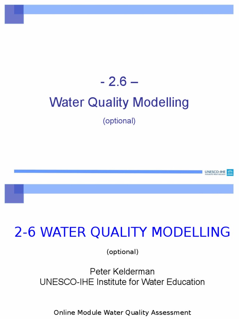 Course2.6. - Water Quality Modelling | PDF | Numerical Analysis | Equations