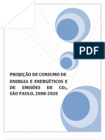 Projeção de Consumo de Energia e Energéticos e de Emissões de CO2, São Paulo, 2008-2020 - Secretaria de Saneamento e Energia - SSE SP