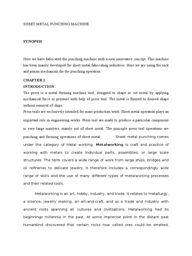 43-Sheet Metal Punching Machine | PDF | Sheet Metal | Gear