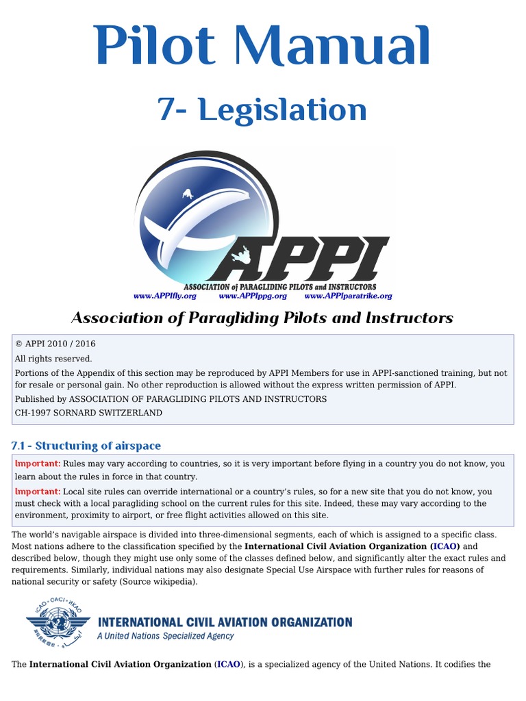 APPI Pilot Manual Legislation | PDF | Visual Flight Rules | Instrument ...