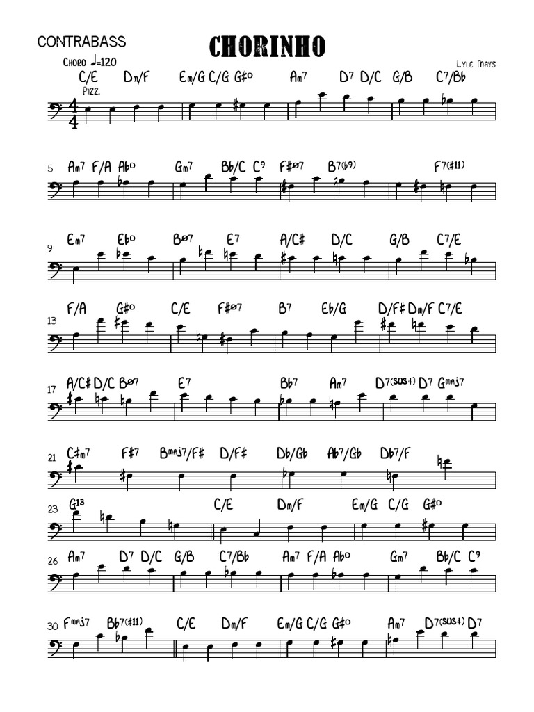 Chorinho Contrabass | PDF | South American Music | Latin American Music