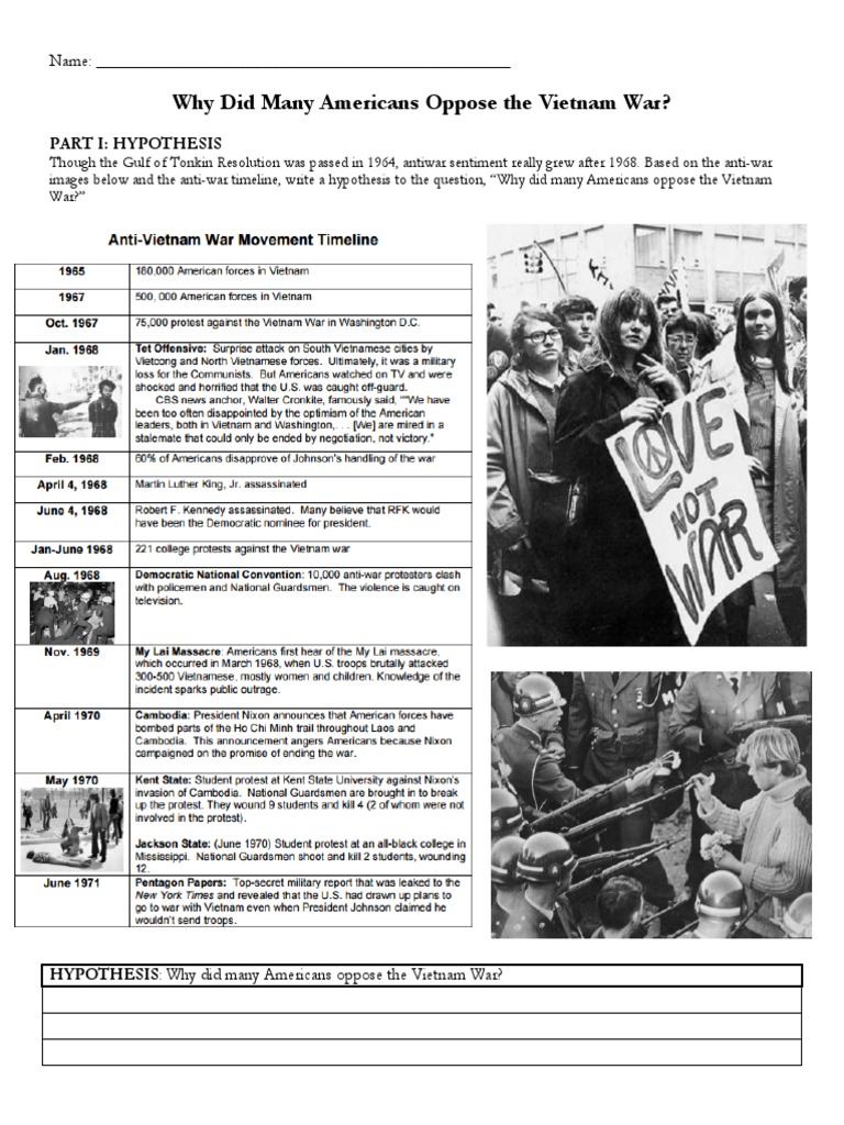 Why Did Americans Oppose Vietnam War Apush PDF John Kerry Vietnam War