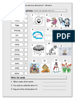 4000 Vocabulary Matching Worksheet Weather Repaso 5º