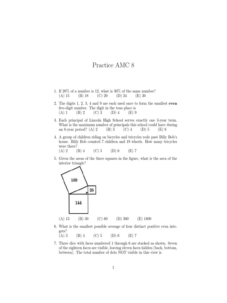 Amc 8 A PDF Teaching Mathematics