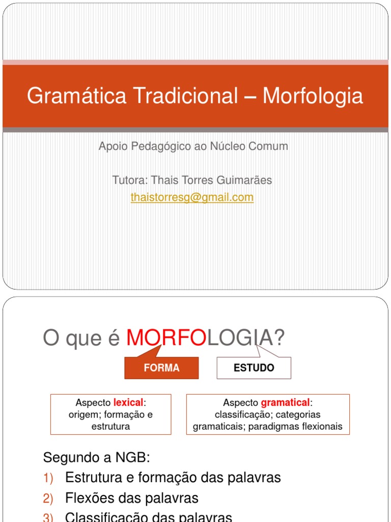 Morfologia da Língua Portuguesa | PDF | Pronome | Palavra