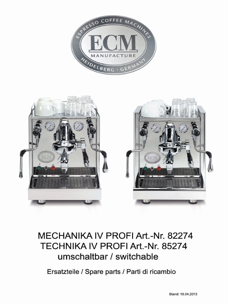 ECM Technika IV Profi Parts Diagram PDF