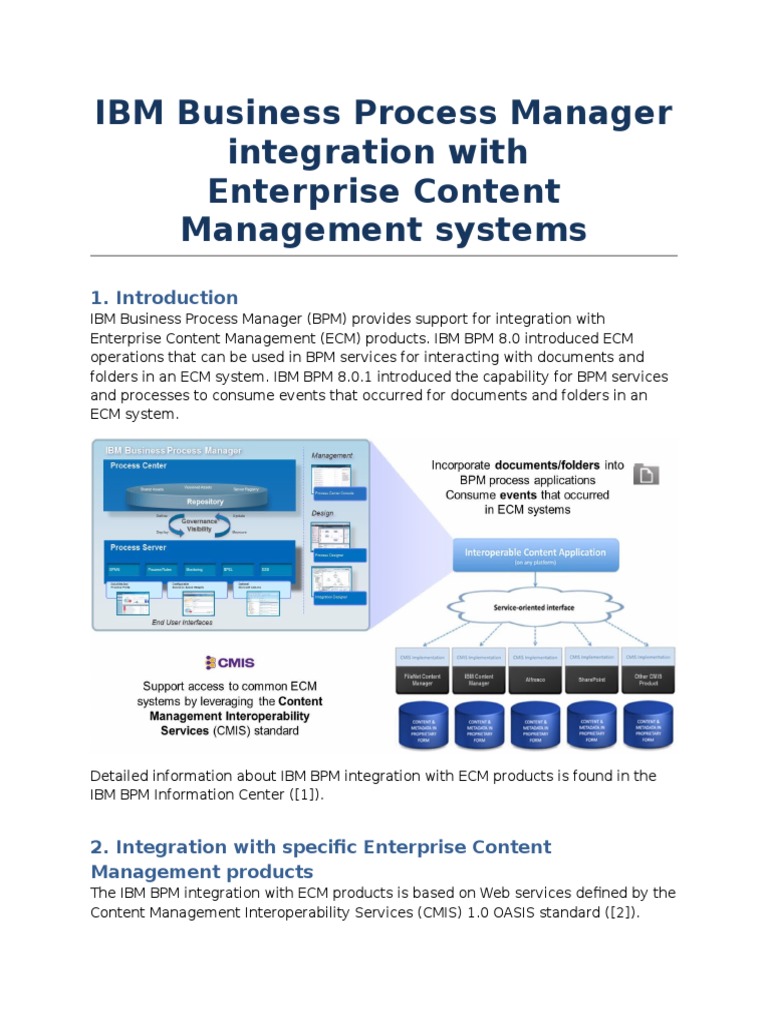 IBM Business Process Manager Integration With Enterprise Content ...