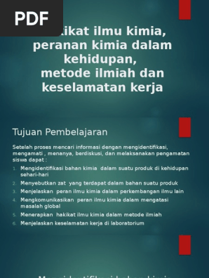 Hakikat Ilmu Kimia Peranan Kimia Dalam Kehidupan