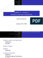 Chapter 6 - Lecture 1 Statistics and Their Distribution: Andreas Artemiou