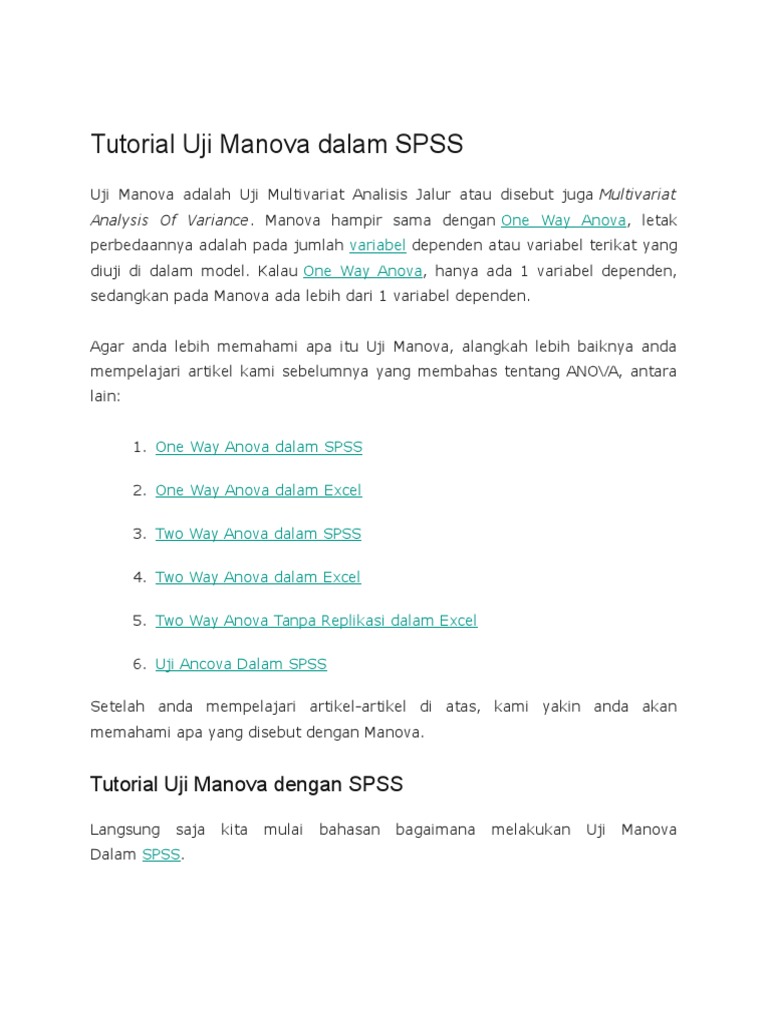 Tutorial Uji Manova Dalam Spss Pdf