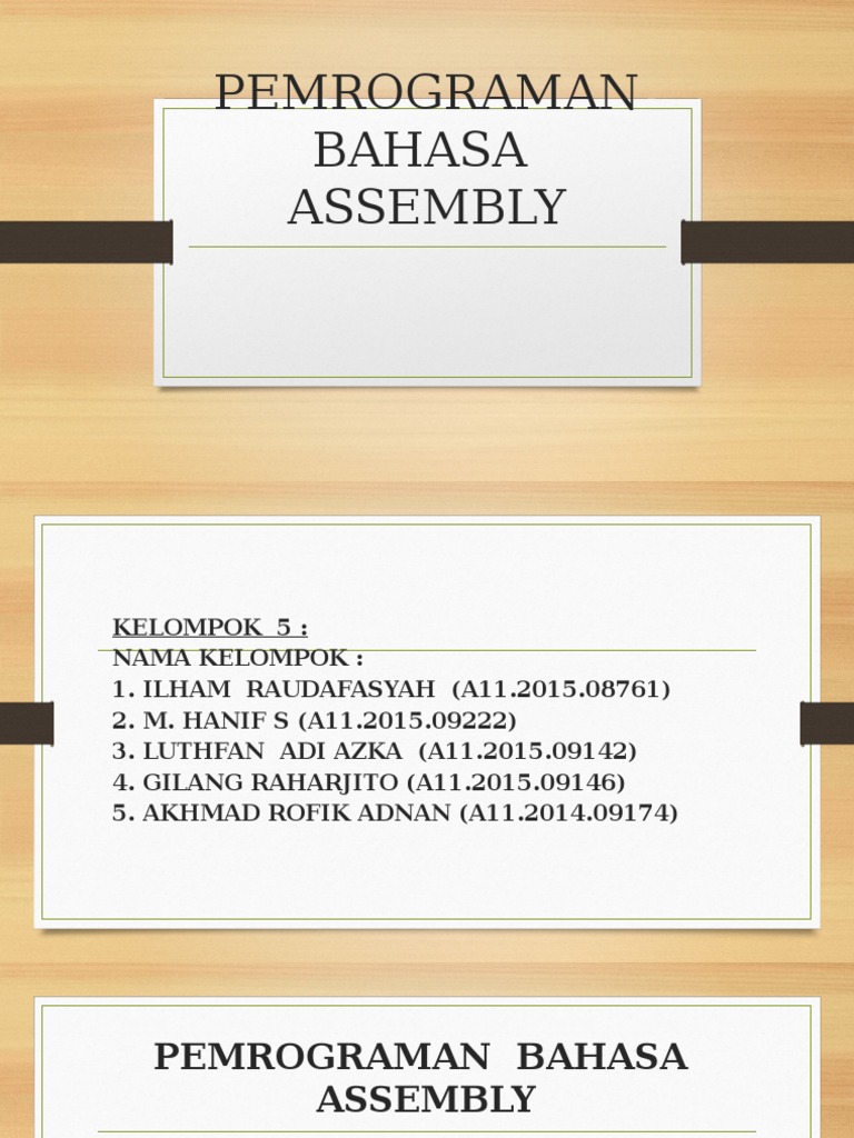 Pemrograman Bahasa Assembly