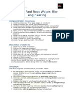 TED - Paul Root Wolpe: Bio-Engineering: Comprehension Questions