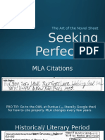 seeking perfection novel sheet guide