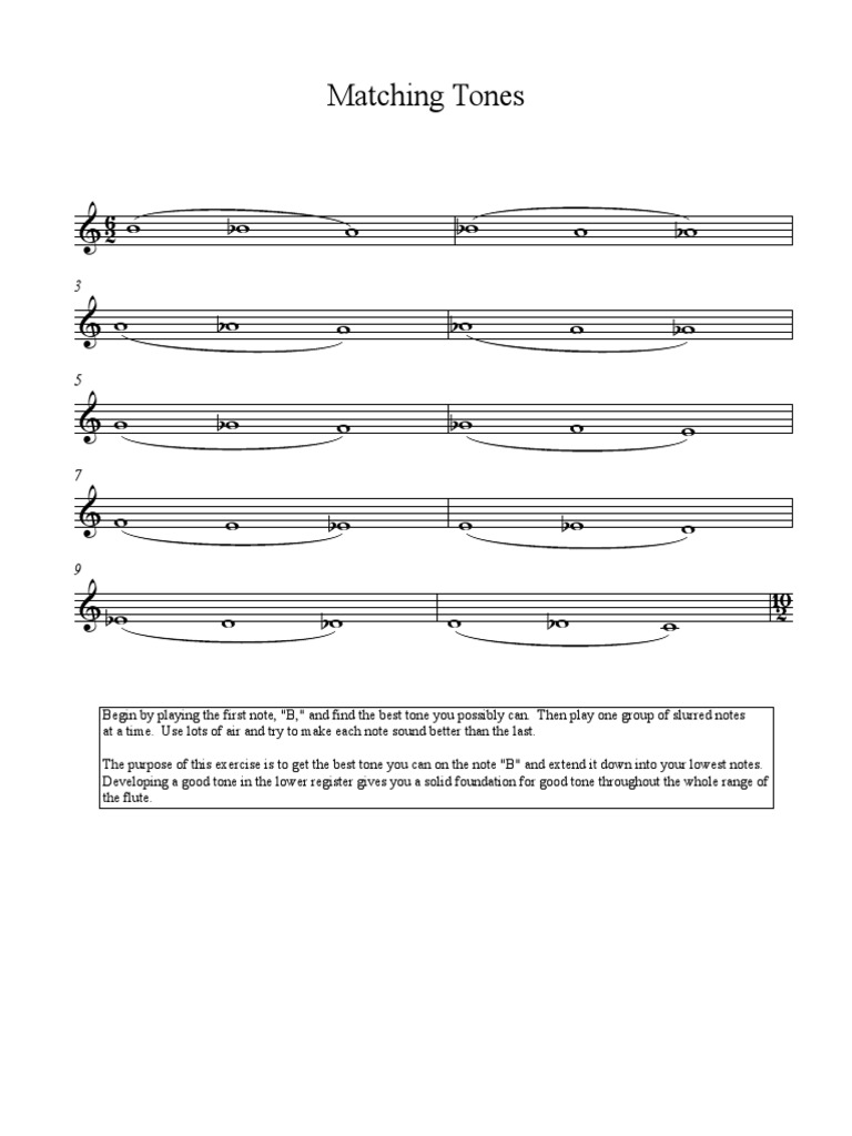 Tone Warm Up For Flute PDF Pitch (Music) Hornbostel Sachs