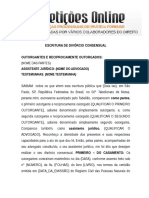 Divórcio Extrajudicial - Minuta de Escritura Pública